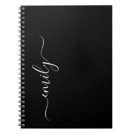 Cuaderno Nombre de monograma de escritura moderna en blanco