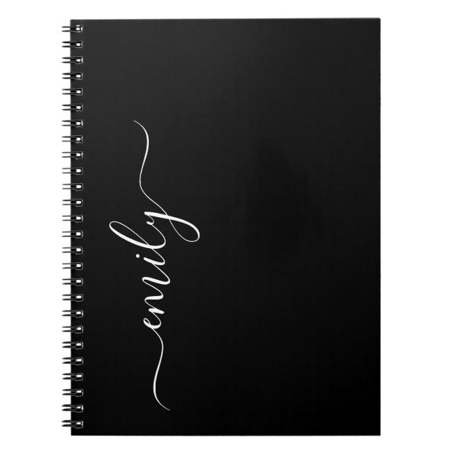 Cuaderno Nombre de monograma de escritura moderna en blanco (Frente)