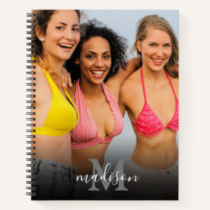 Cuaderno Nombre de monograma de fotografía personalizado