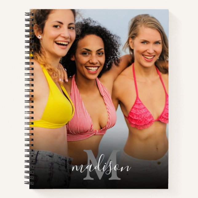 Cuaderno Nombre de monograma de fotografía personalizado (Anverso)