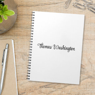 Cuaderno Nombre de monograma de guión de estilo