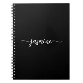 Cuaderno Nombre de monograma de letra moderna femenina en n
