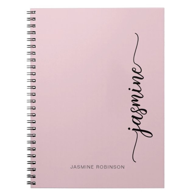 Cuaderno Nombre de monograma de letra script moderna rosa G (Frente)