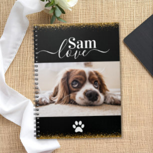 Cuaderno Nombre de monograma de perro personalizado Foto de