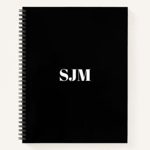 Cuaderno Nombre de monograma del Personalizado blanco minim
