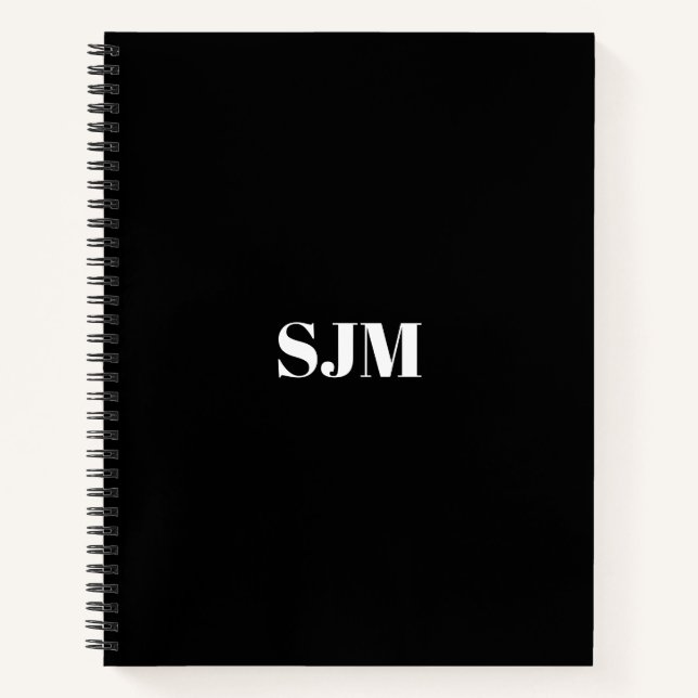 Cuaderno Nombre de monograma del Personalizado blanco minim (Anverso)