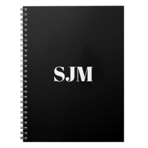 Cuaderno Nombre de monograma del Personalizado blanco minim