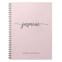 Nombre de monograma femenino rosa con escritura mi