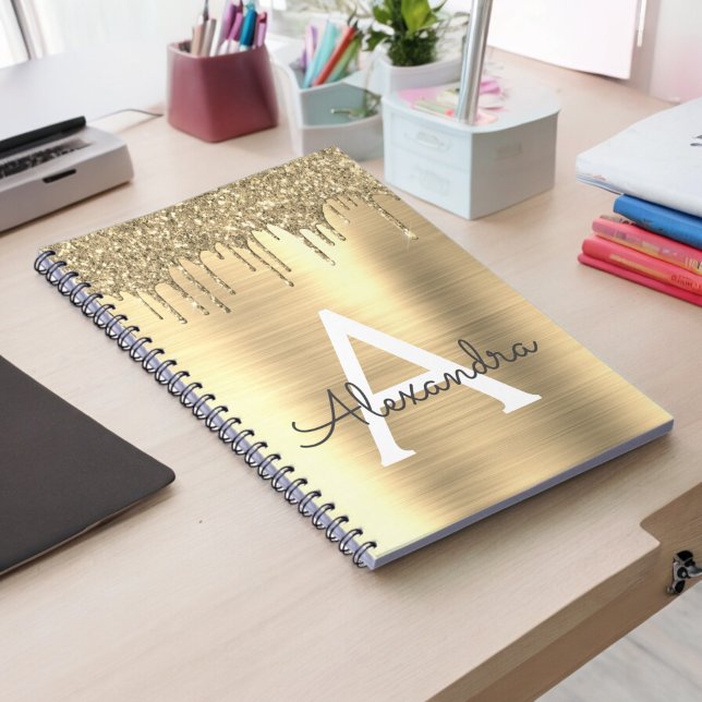 Cuaderno Nombre de monograma Metalizado cepillado por Purpu (Subido por el creador)