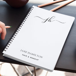 Cuaderno Nombre de monograma minimalista en letra script