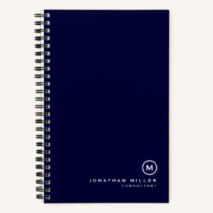Cuaderno Nombre de monograma mínimo moderno
