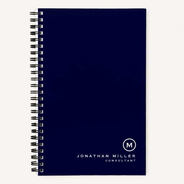 Cuaderno Nombre de monograma mínimo moderno (Anverso)