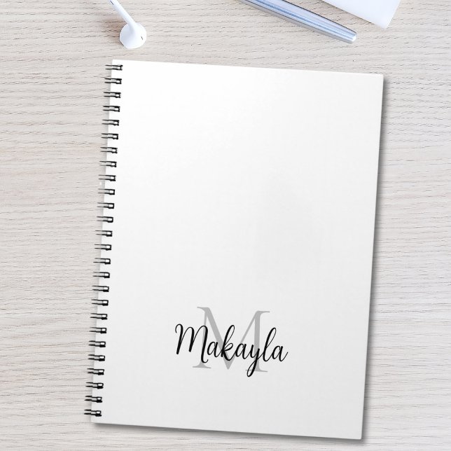 Cuaderno Nombre de monograma moderno personalizado (Subido por el creador)