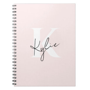 Cuaderno Nombre de monograma personalizado del Rosa de Rubo