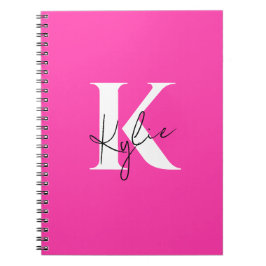Cuaderno Nombre de monograma personalizado vibrante moderno