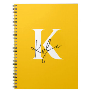 Cuaderno Nombre de monograma personalizado vibrante moderno