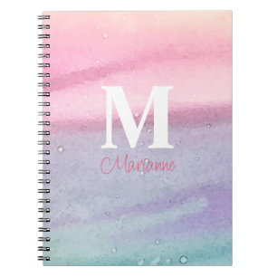 Cuaderno Nombre de monograma rosa