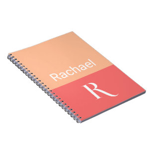 Cuaderno Nombre de monograma sencillo y elegante para la pi