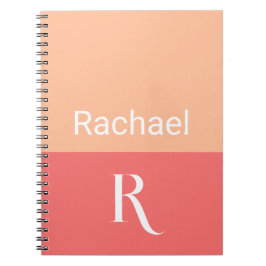 Cuaderno Nombre de monograma sencillo y elegante para la pi