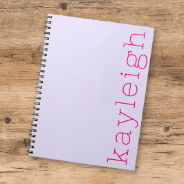 Cuaderno Nombre de niños minimalista colorido Lila Rosa Fue