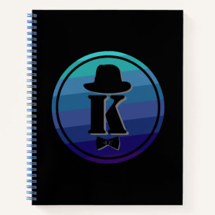 Cuaderno Nombre De Ombre Azul Monograma Inicial Para Hombre