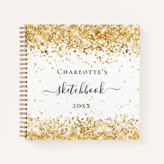 Cuaderno Nombre de oro blanco de Sketchbook (Anverso)