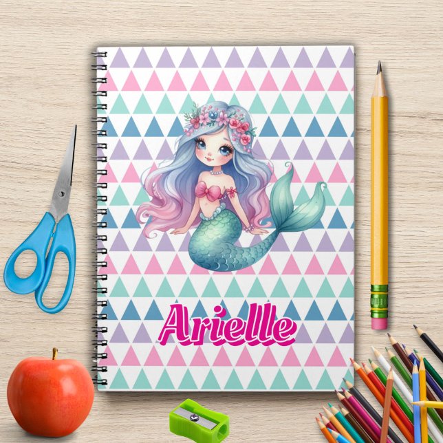 Cuaderno nombre de patrón de sirena personalizado (Subido por el creador)