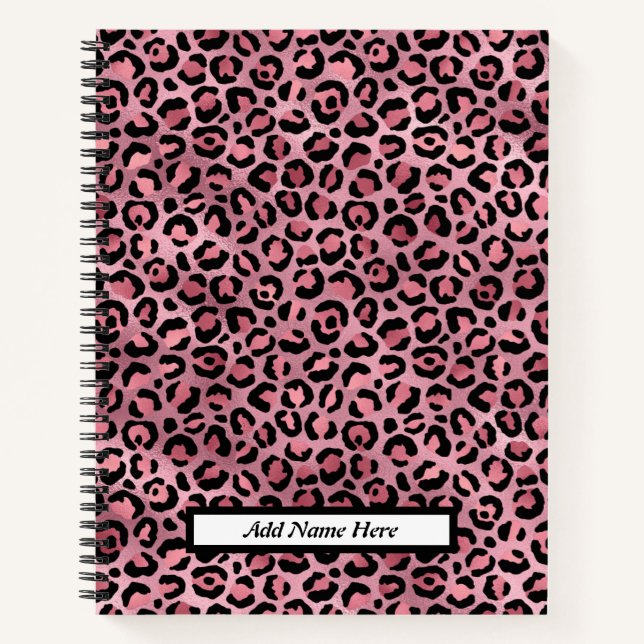 Cuaderno Nombre de Personalizable de impresión de leopardo  (Anverso)