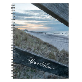 Cuaderno nombre de personalizable océano amante playa sunse