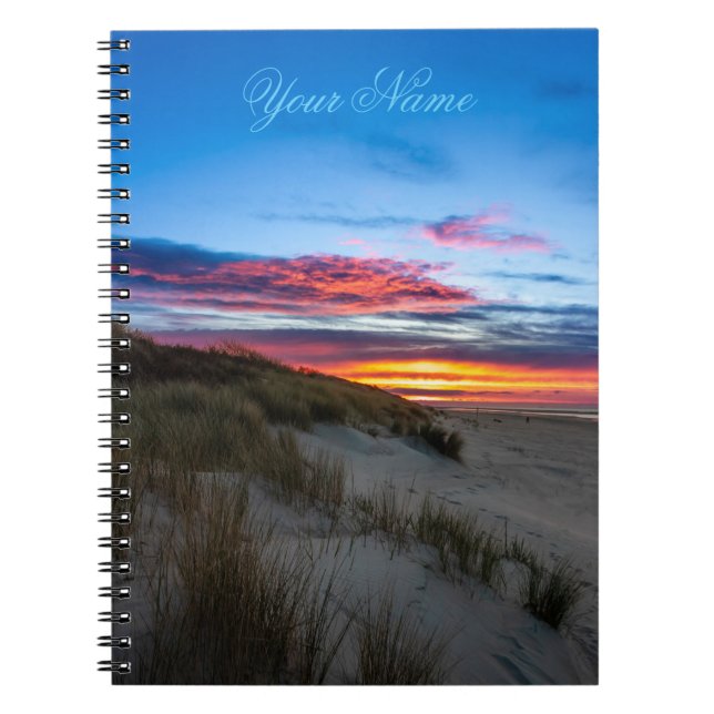 Cuaderno nombre de personalizable océano amante playa sunse (Frente)