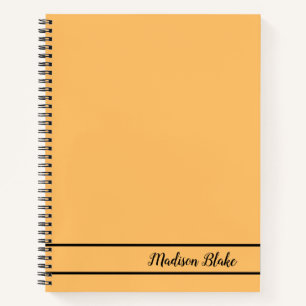 Cuaderno Nombre de Personalizable simple Naranja minimalist