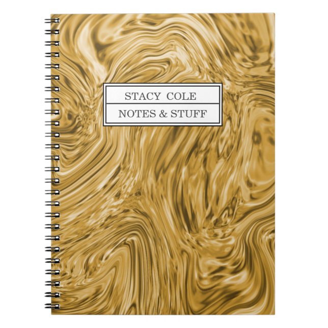 Cuaderno Nombre de pinta de oro personalizado (Frente)