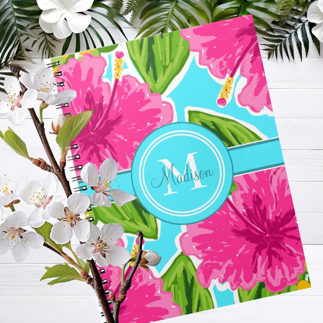 Cuaderno Nombre de prefijo/Monograma inicial Hibiscus rosa (Subido por el creador)