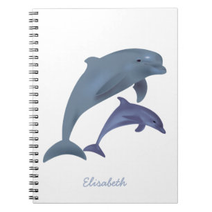 Cuaderno Nombre de salto del ilustracion de los delfínes