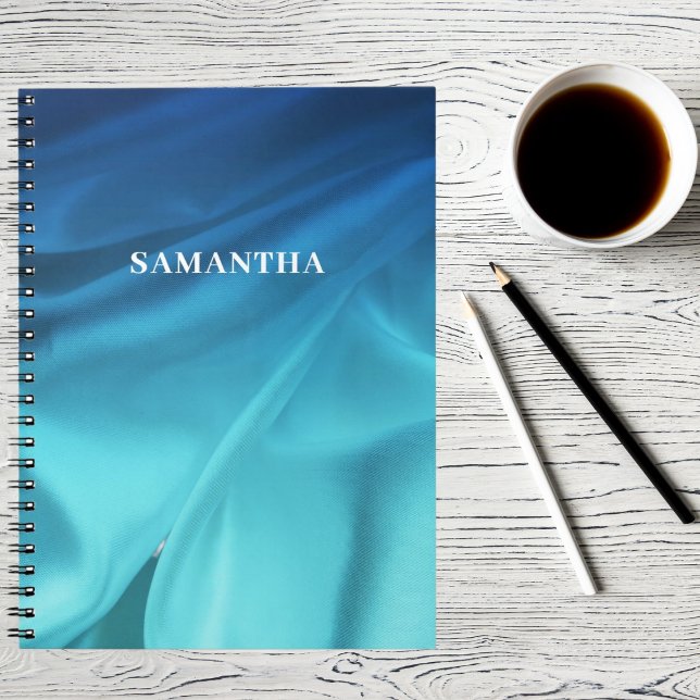 Cuaderno Nombre de satén del océano azul (Subido por el creador)