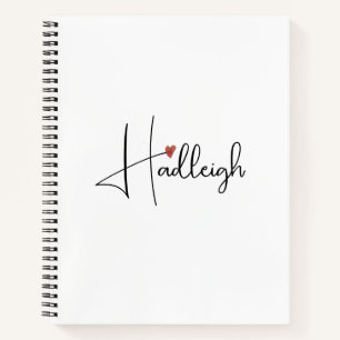 Cuaderno Nombre de script manuscrito personalizado