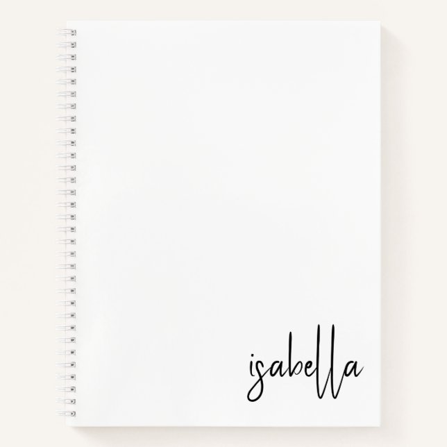Cuaderno Nombre de secuencia minimalista personalizada en e (Anverso)