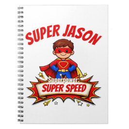 Cuaderno Nombre de superhéroe personalizado para niños y su