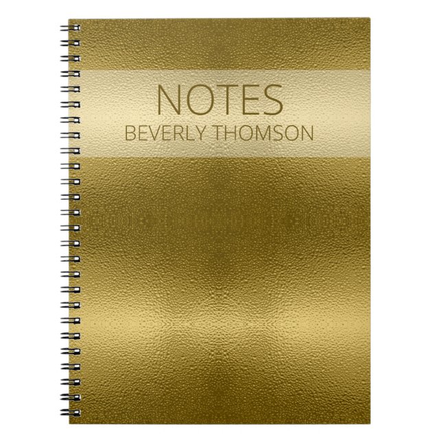 Cuaderno Nombre de textura Metalizado de oro brillante pers (Frente)