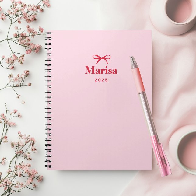 Cuaderno Nombre de vaca rosa y rojo personalizado (Subido por el creador)