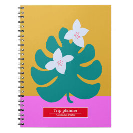 Cuaderno Nombre de viaje de viaje de viaje de viaje floral 