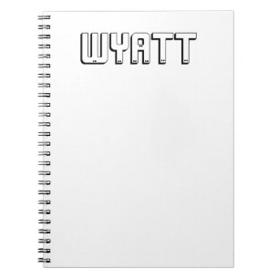 Cuaderno Nombre de Wyatt en letras mayúsculas,