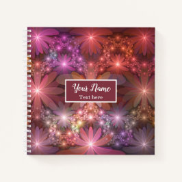 Cuaderno Nombre Del Arte Fractal De La Cama De Flores Abstr