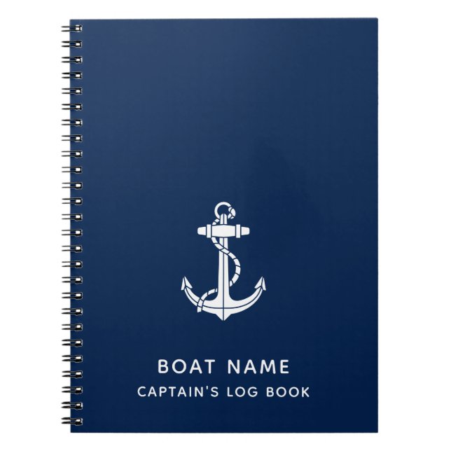 Cuaderno Nombre del barco Anchor Cruise Trip Captains Log (Frente)