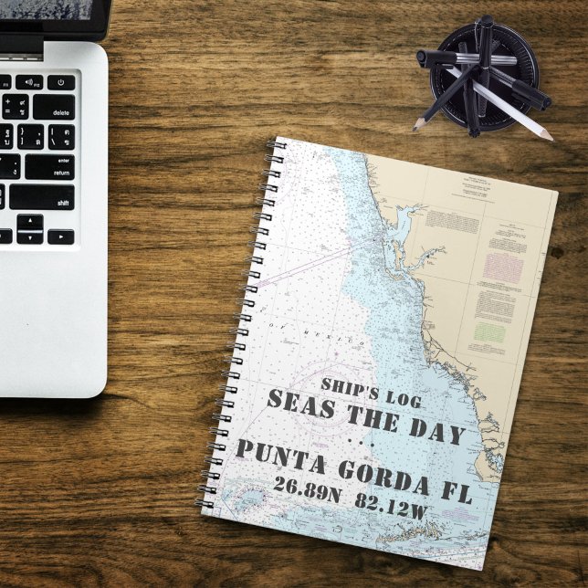 Cuaderno Nombre del barco FL Gulf Coast Nautical Chart Regi (Nautical Journal with Boat Name and Home Port | Customize on Screen Now!)