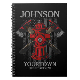 Cuaderno NOMBRE DEL bombero Departamento de bomberos Bander
