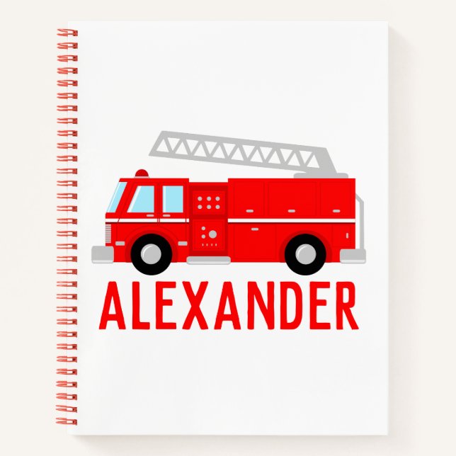 Cuaderno Nombre del camión de bomberos (Anverso)