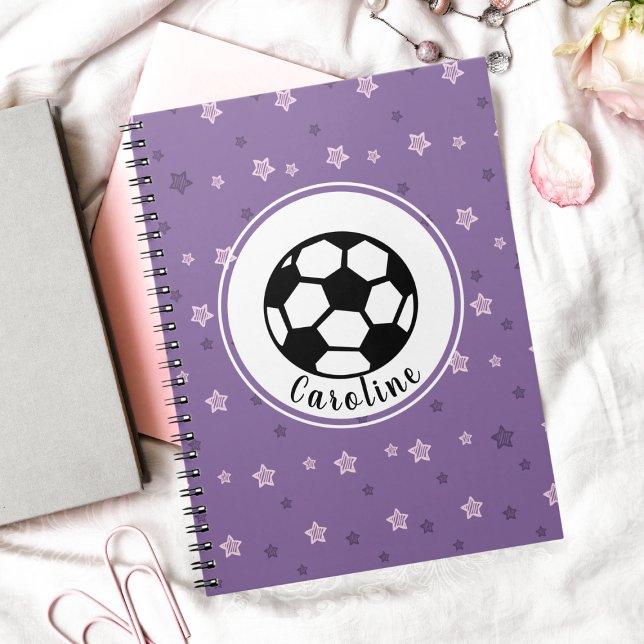 Cuaderno Nombre del Chica de fútbol rosado morado personali (Subido por el creador)