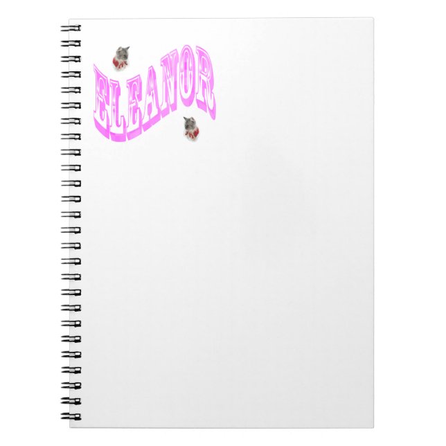Cuaderno Nombre del Eleanor Mosaico Rosa Con Gatos, Portáti (Frente)