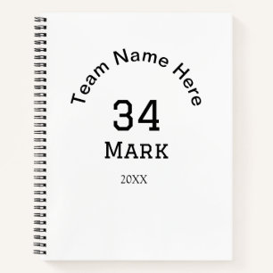Cuaderno nombre del equipo agregar nombre del jugador fecha